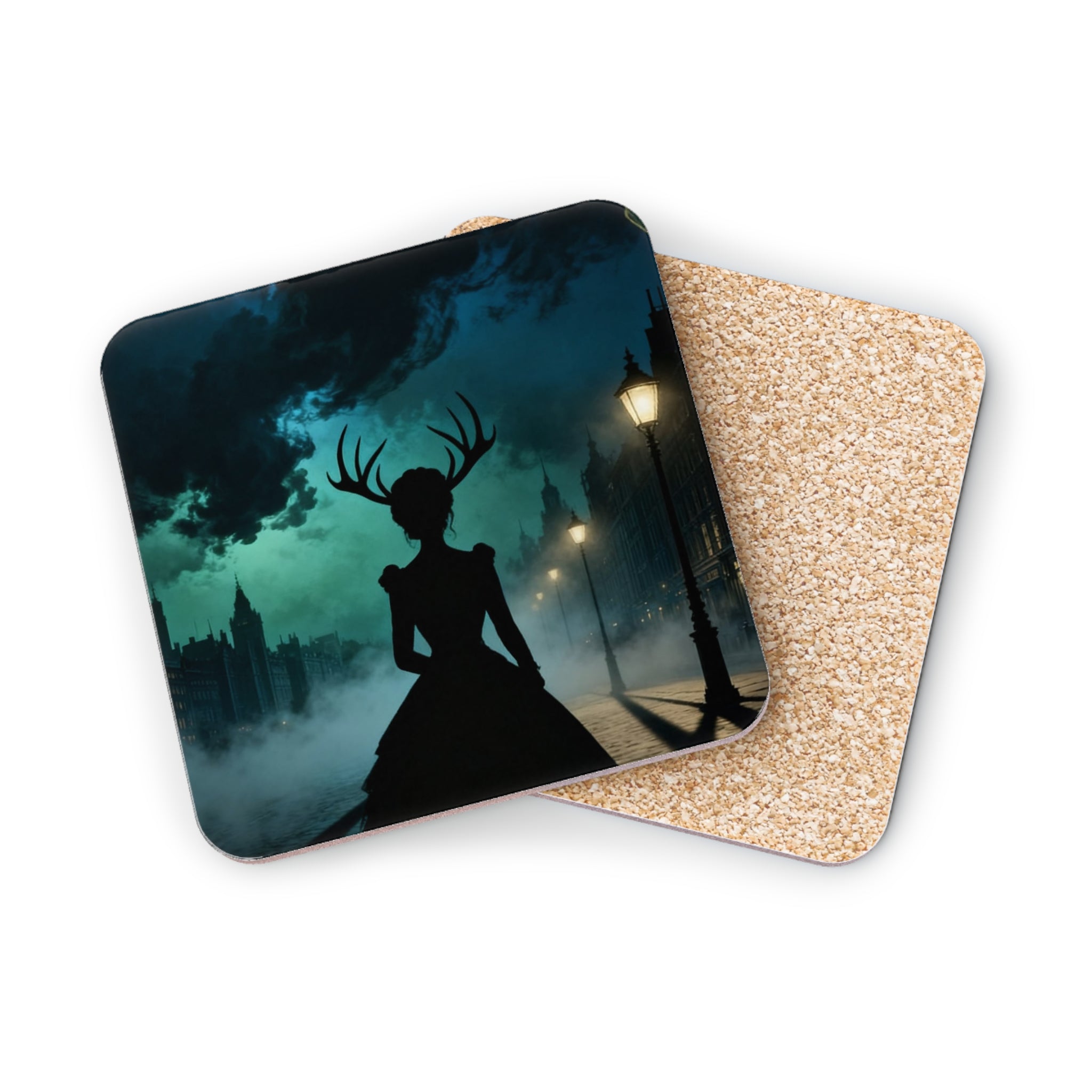 Alice | The Antler Incident | Book One of the Ironopolis Files | Stag Woman Cork Coaster — Home Décor