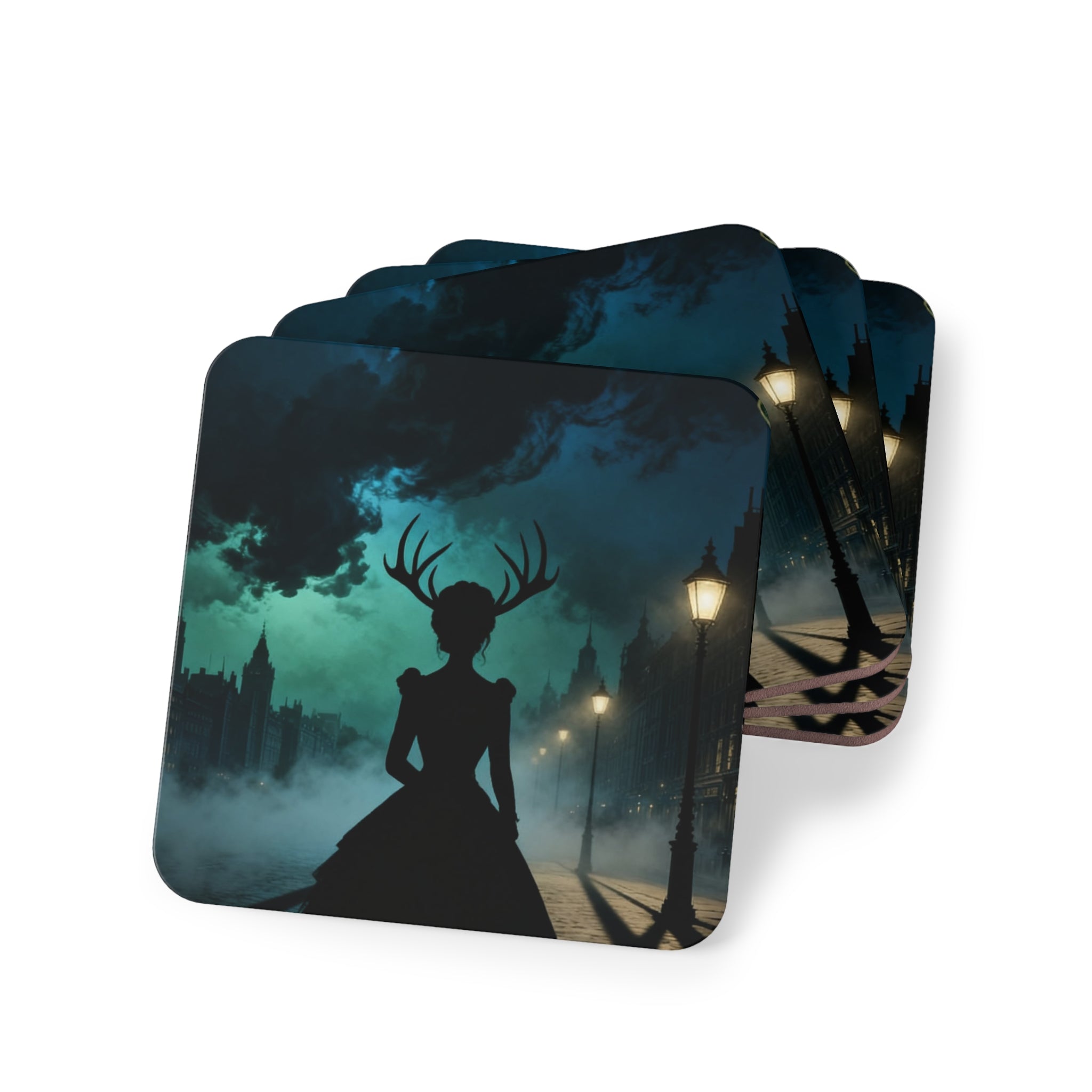 Alice | The Antler Incident | Book One of the Ironopolis Files | Stag Woman Cork Coaster — Home Décor
