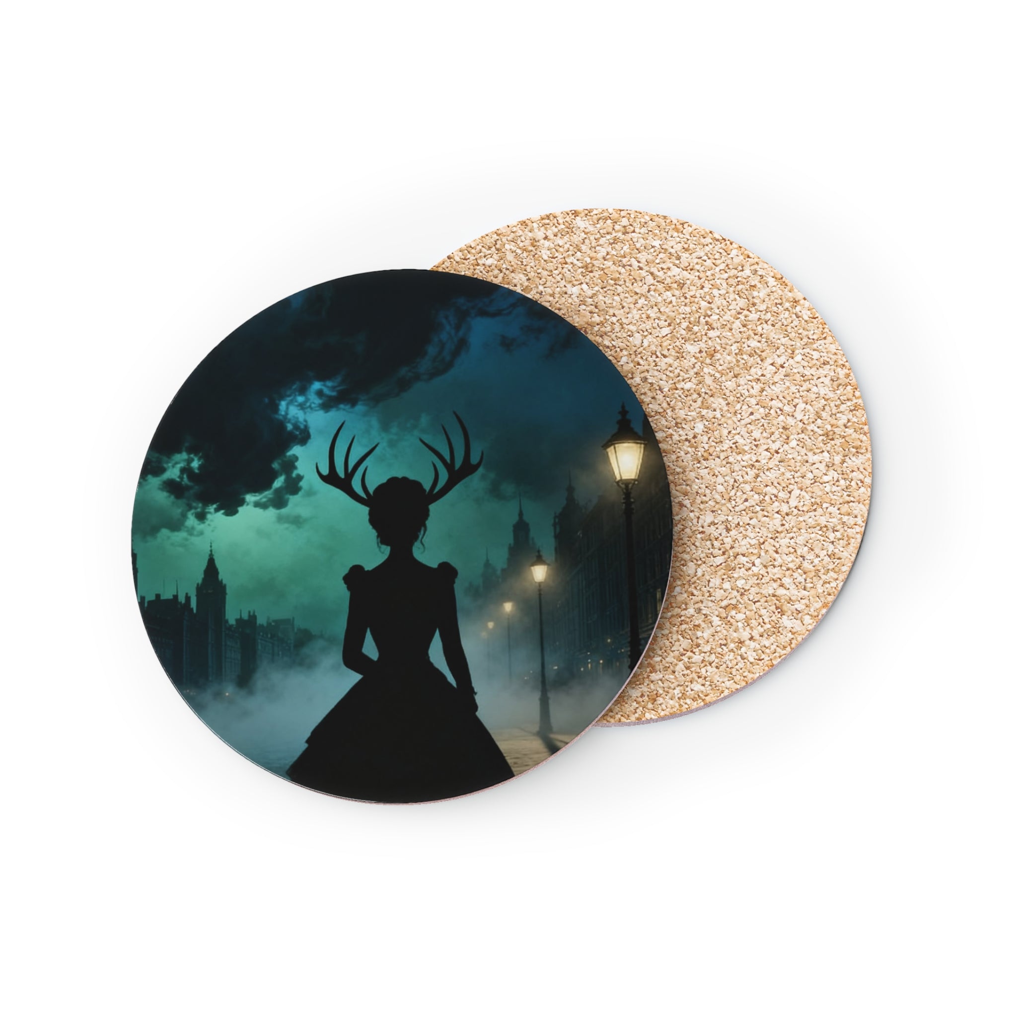 Alice | The Antler Incident | Book One of the Ironopolis Files | Stag Woman Cork Coaster — Home Décor