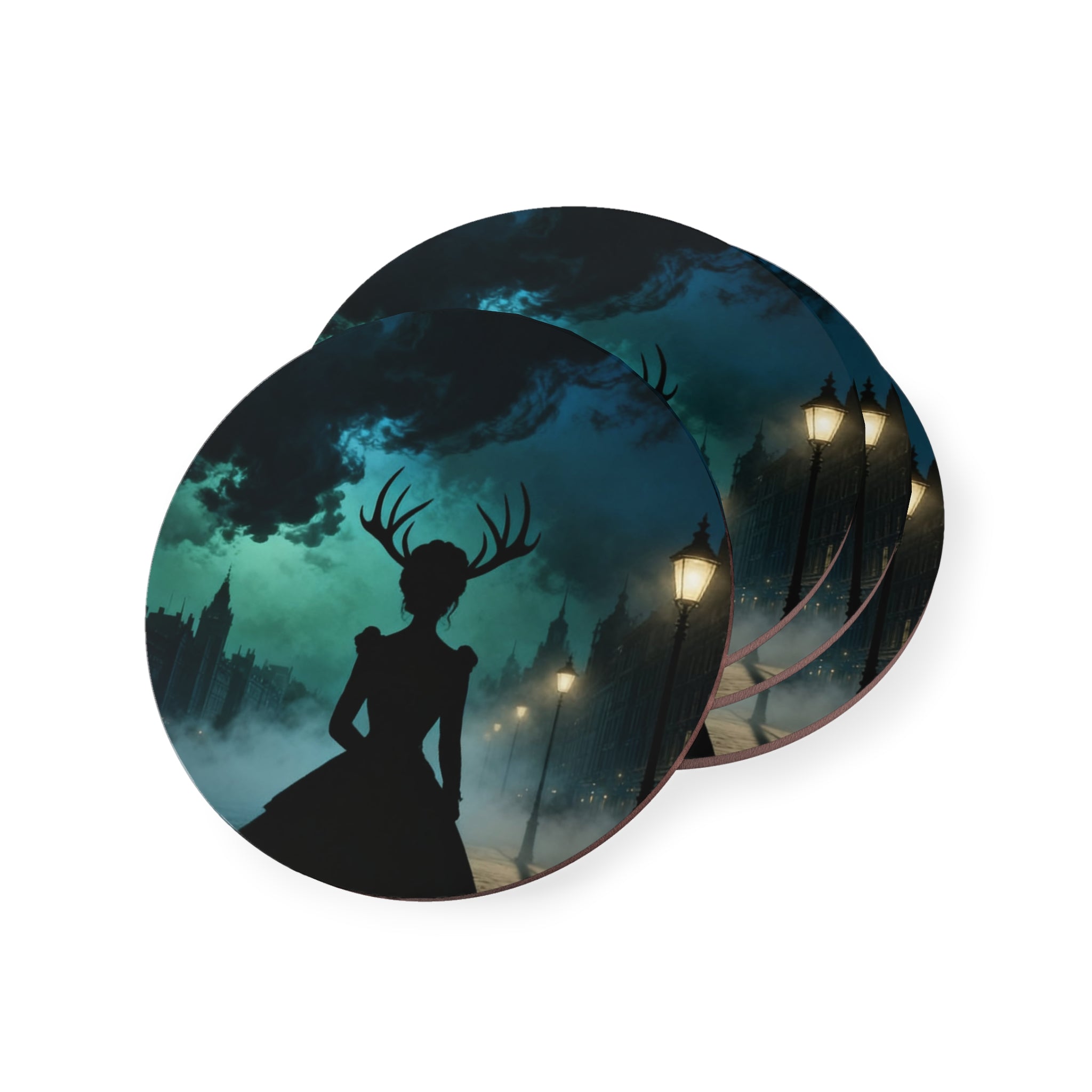 Alice | The Antler Incident | Book One of the Ironopolis Files | Stag Woman Cork Coaster — Home Décor